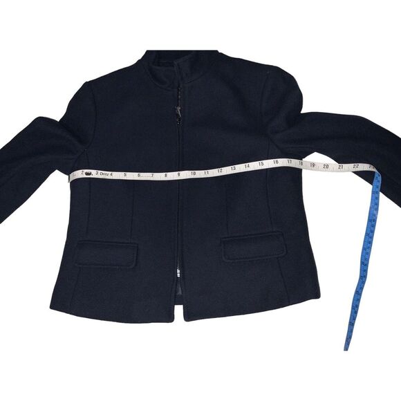 Banana Republic MarioBellucci WoolZip FrontNAVY Lined Jacket CoatWOMENS PETITE 2 - Picture 9 of 12